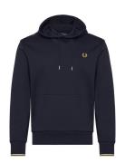 Tipped Hooded Sweatsh Tops Sweat-shirts & Hoodies Hoodies Navy Fred Pe...