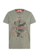 Mmhallin O-Ss Deco Tee Tops T-shirts & Tops Short-sleeved Green MOS MO...