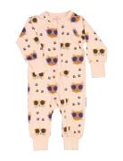 Bamboo Two Way Zip Pyjamas Pyjamas Sie Jumpsuit Pink Geggamoja