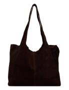 Suede Shopper Bag Shopper Veske Brown Mango