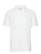 Ss Monogram Pique Polo Tops Polos Short-sleeved White Calvin Klein Jea...