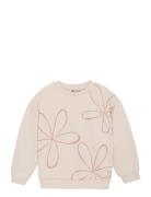 Over D Sweater Flower Tops Sweat-shirts & Hoodies Sweat-shirts Beige D...