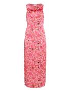 Vianita S/L Waterfall Ankle Dress/Dc/Ka Maxikjole Festkjole Pink Vila