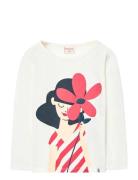 Knit T-Shirt Flame Tops T-shirts Long-sleeved T-shirts White Boboli