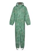 Pu Rain Suit Aop Recycled Outerwear Rainwear Rainwear Sets Green Mikk-...