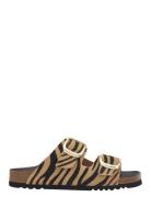 Sl Noelle Leather Zebra Flate Sandaler Multi/patterned Scholl