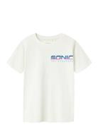 Nkmmarcel Sonic Nreg Ss Top Sky Tops T-shirts Short-sleeved White Name...