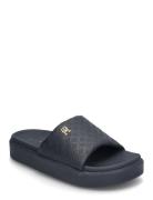 Platform Monogram Poolslide Sandaler Badetøfler Slip-in Navy Tommy Hil...