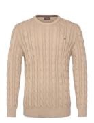 Ethan Cable Ck Designers Knitwear Round Necks Beige Morris