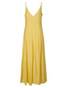 Slfjosella Tiered Ankle Strap Dress Kjole Yellow Selected Femme