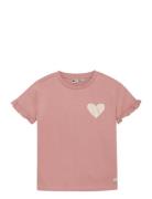 T-Shirt Heart Tops T-shirts Short-sleeved Pink Daily 7