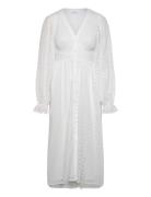Broderie Anglaise Midi Dress Knelang Kjole White Bubbleroom