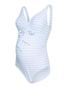 Mlkathy Tess Padded Swimsuit 2F Badedrakt Badetøy Blue Mamalicious