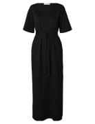 Slfessential Ss Pocket Ankle Dress Noos Maxikjole Festkjole Black Sele...