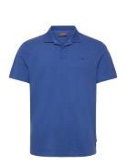 Dylan Piqué Shirt Tops Polos Short-sleeved Blue Morris