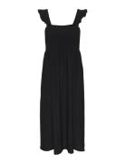 Pcluna Smock Strap Dress Sa Bc Knelang Kjole Black Pieces