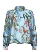 2067 Flat Textured Poly, Gathered Long Sleeve Top Tops Blouses Long-sl...