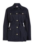 Gold Button Utility Jacket Outerwear Jackets Light-summer Jacket Navy ...