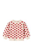 Alon Heart Pullover Tops Knitwear Pullovers Cream Fliink