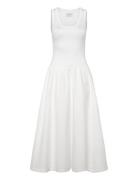 Jersey Woven Midi Dress Knelang Kjole White GANT