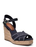 Tommy Hilfiger Espad High Wedge Sandal Med Hæl Espadrilles Navy Tommy ...