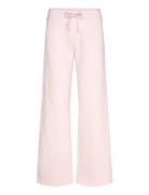 Wide-Leg Cotton Joggers Bottoms Sweatpants Pink Mango