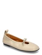 Rosalind Brown Leather Ballet Flats Ballerinasko Ballerinaer Cream ALO...
