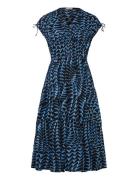 Tiered Poplin Midi Dress Knelang Kjole Black Scotch & Soda