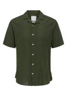 Onscaiden Life Ss Solid Resort Linennoos Tops Shirts Short-sleeved Kha...
