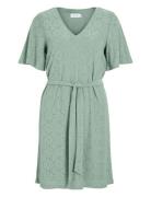 Vikally V-Neck S/S Short Dress Dresses T-shirt Dresses Green Vila