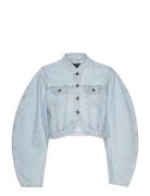 Round Sleeve Denim Jacket Dongerijakke Denimjakke Blue ROTATE Birger C...