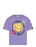 T-Shirt Tops T-shirts Short-sleeved Purple United Colors Of Benetton