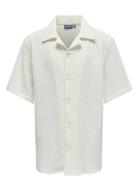 Osjkyle 0158 Ss Shirt Wvn Tops Shirts Short-sleeved Shirts White ONLY ...
