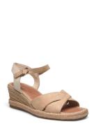Women Sandals Sko Wedge Beige Tamaris