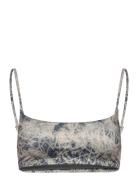 Printed Pull-Over Scoop Neck Bikini Top Swimwear Bikinis Bikini Tops B...