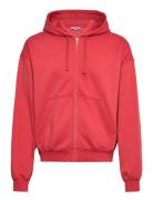 Boxy Midweight Zip Hoodie Tops Sweat-shirts & Hoodies Hoodies Red Week...