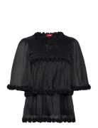 Flowcras Blouse Tops Blouses Short-sleeved Black Cras