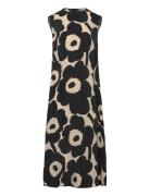 Migot Unikko Knelang Kjole Black Marimekko