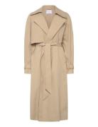 Cotton Trench Coat With Belt Trench Coat Kåpe Beige Mango