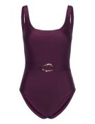 Costa Shaping Belt Bs Badedrakt Badetøy Purple Hunkemöller