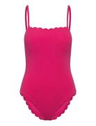 Scallop Bandeau Bs Badedrakt Badetøy Pink Hunkemöller