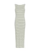 Mschgubbi Rasmia Sl Dress Stp Knelang Kjole Cream MSCH Copenhagen