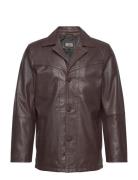 James Leather Jacket Skinnjakke Skinnjakke Brown Jofama
