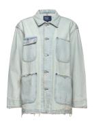 Distressed Denim Utility Jacket Dongerijakke Denimjakke Blue Polo Ralp...