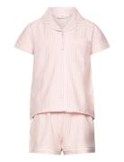 Striped Short Pyjamas Pyjamas Sett Pink Mango