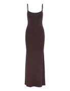 Maxi Slip Dress Maxikjole Festkjole Brown Gina Tricot