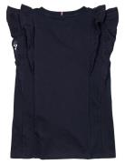Broderie Anglaise Knit Top Ss Tops Blouses & Tunics Navy Tommy Hilfige...