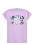 T-Shirt Tops T-shirts Short-sleeved Purple United Colors Of Benetton