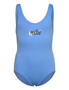 Nike Signature Swoosh U Back Piece Badedrakt Badetøy Blue NIKE SWIM