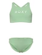 Solid Active Rg Crop Top Set Bikini Green Roxy